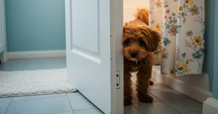 Descubra por que seu cachorro sempre segue você até o banheiro