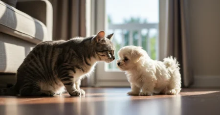 Apresentando um gato a um cachorro